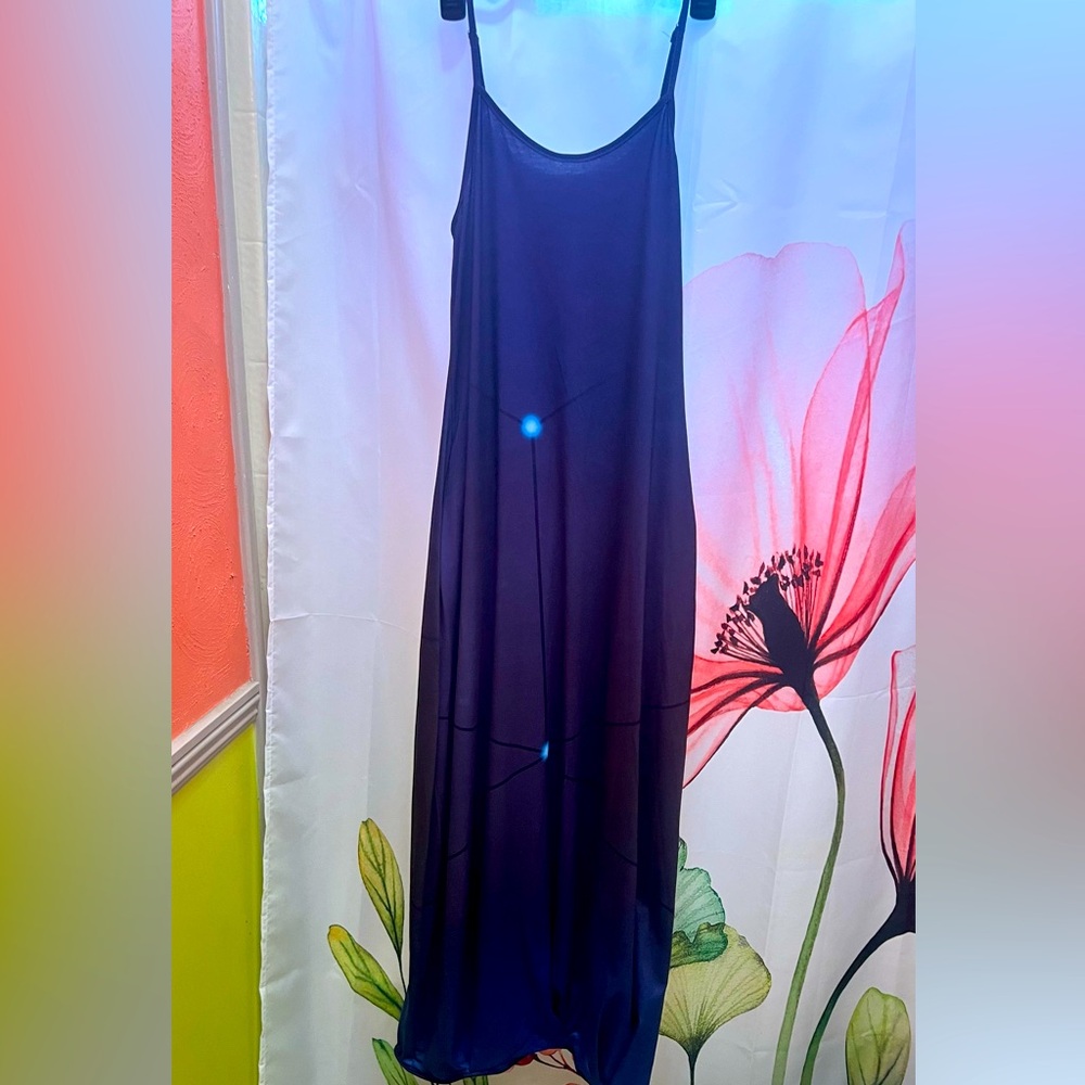 Purple And Blue Ombre Diamond Cami Dress With Pockets Size S